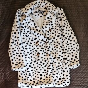 Lilly Pulitzer Black and White Spotted Teddy Jacket